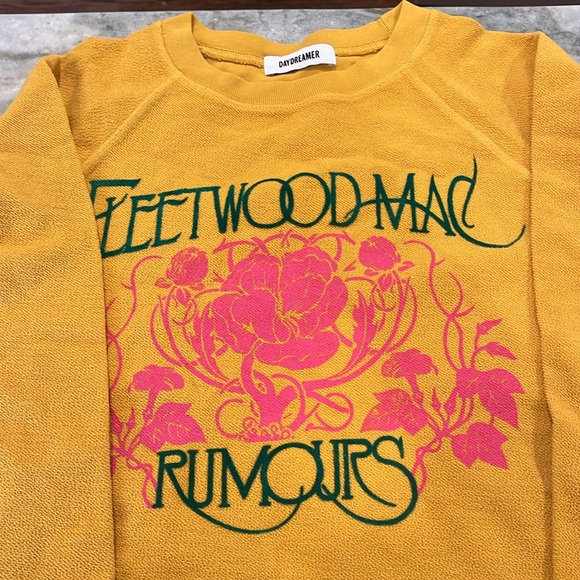 NWOT DAYDREAMER Fleetwood Mac Floral Reverse Sweatshirt in Golden Daze sz M - Picture 4 of 6